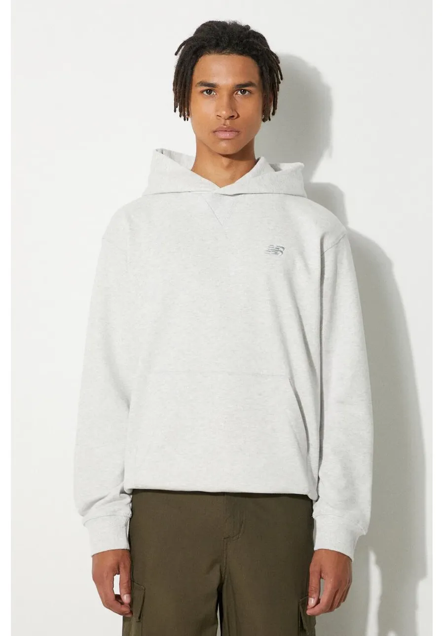obrazek 1 New Balance bluza bawełniana MT41534AHH męska kolor szary z kapturem melanżowa