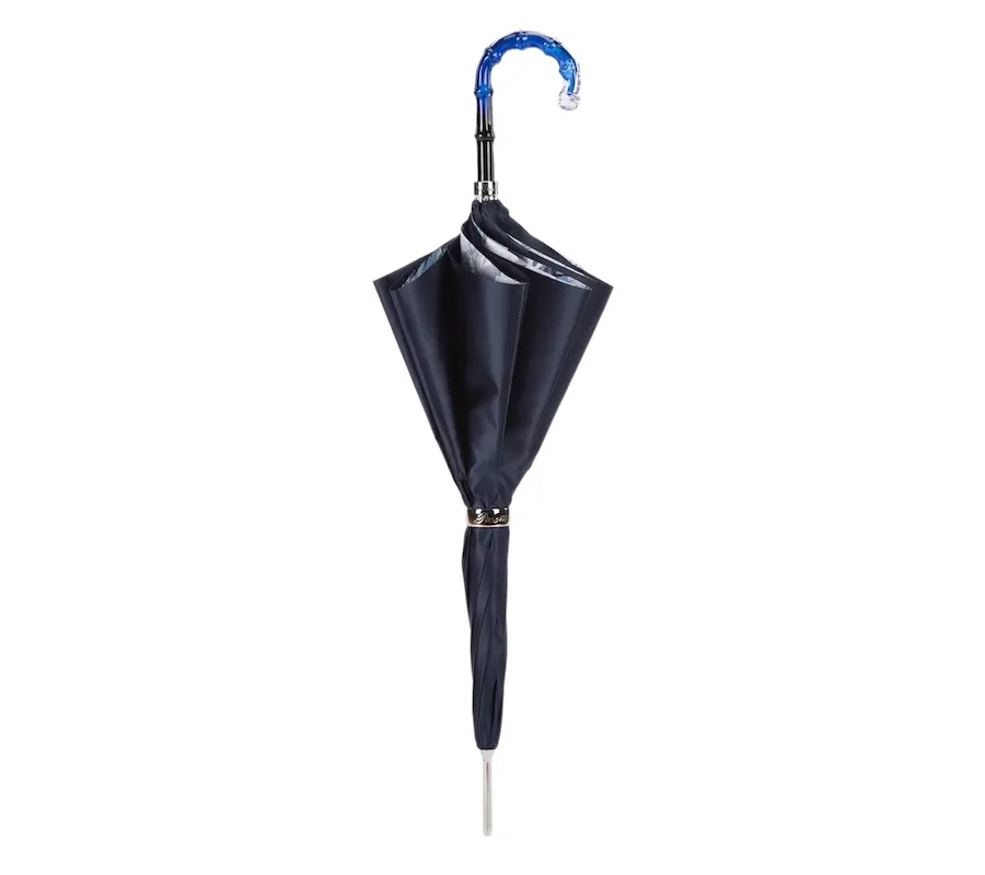 obrazek 2 Oryginalny granatowy parasol damski zdobiony motywem motyli – Pasotti
