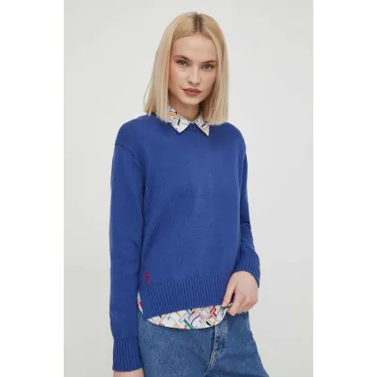 Zdjęcie Polo Ralph Lauren sweter bawełniany kolor niebieski lekki 211898583