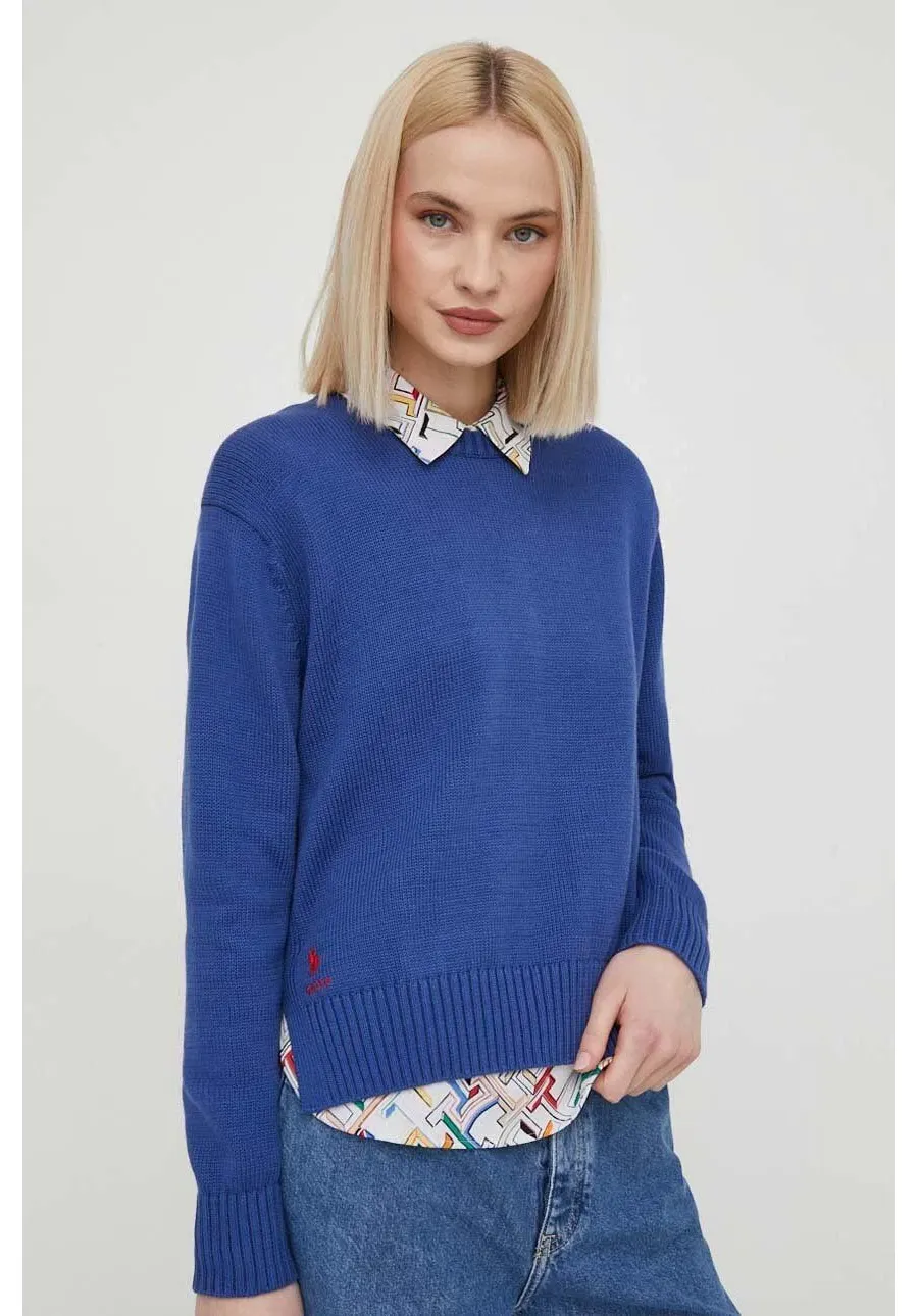obrazek 1 Polo Ralph Lauren sweter bawełniany kolor niebieski lekki 211898583