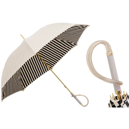 Zdjęcie Stylowy parasol damski w kolorze kości słoniowej - Pasotti