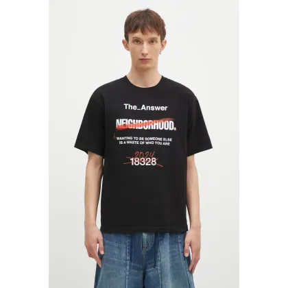 Zdjęcie NEIGHBORHOOD t-shirt bawełniany Tee SS-13 męski kolor czarny z nadrukiem 242PCNH.ST13