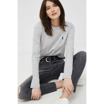 Zdjęcie Polo Ralph Lauren longsleeve bawełniany kolor szary 211898699