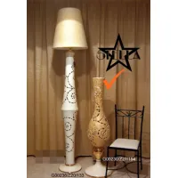 Picture Stylish spiral ceramic lamp with Swarovski crystals