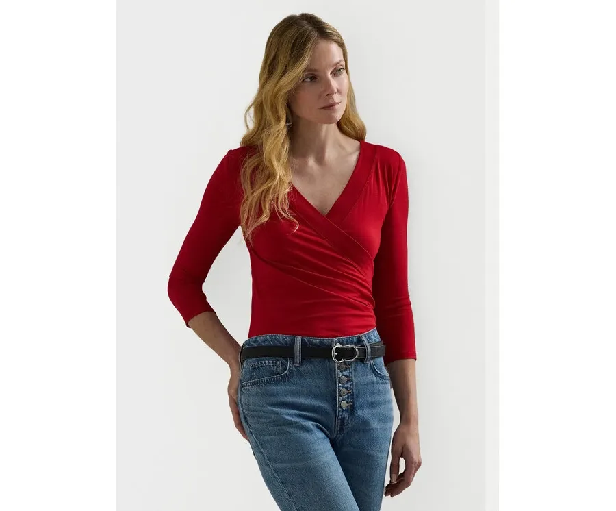 obrazek 1 LAUREN RALPH LAUREN Bluzka 200824366021 Czerwony Slim Fit