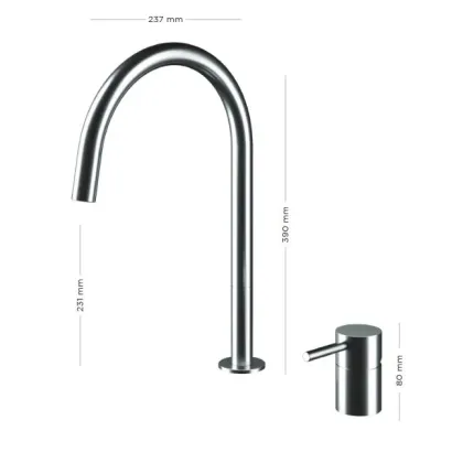 Zdjęcie Wyprodukowana we Włoszech - nierdzewna bateria dwuotworowa do kuchni