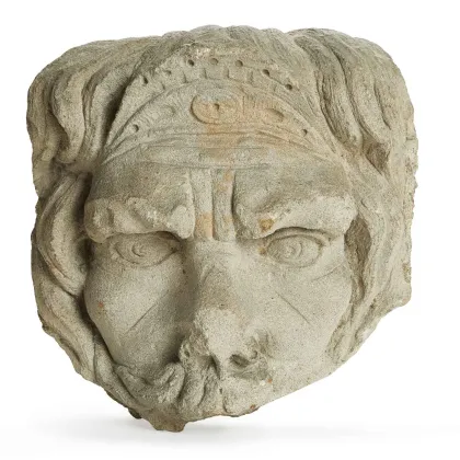Picture Pietra Serena Fountain mask from the 20th century
