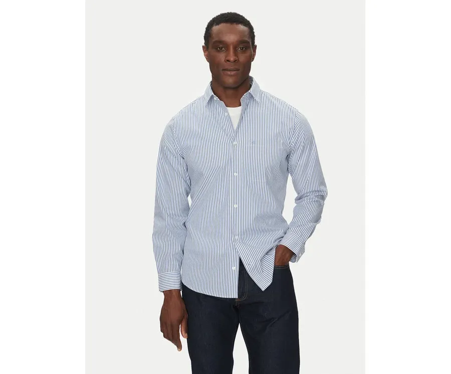 obrazek 1 Calvin Klein Koszula Poplin Stripe L/S Shirt K10K114445 Niebieski Regular Fit