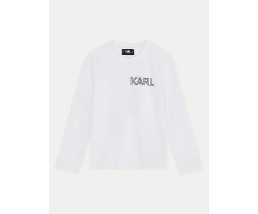 obrazek 1 Karl Lagerfeld Kids Bluzka Z30243 S Biały Regular Fit