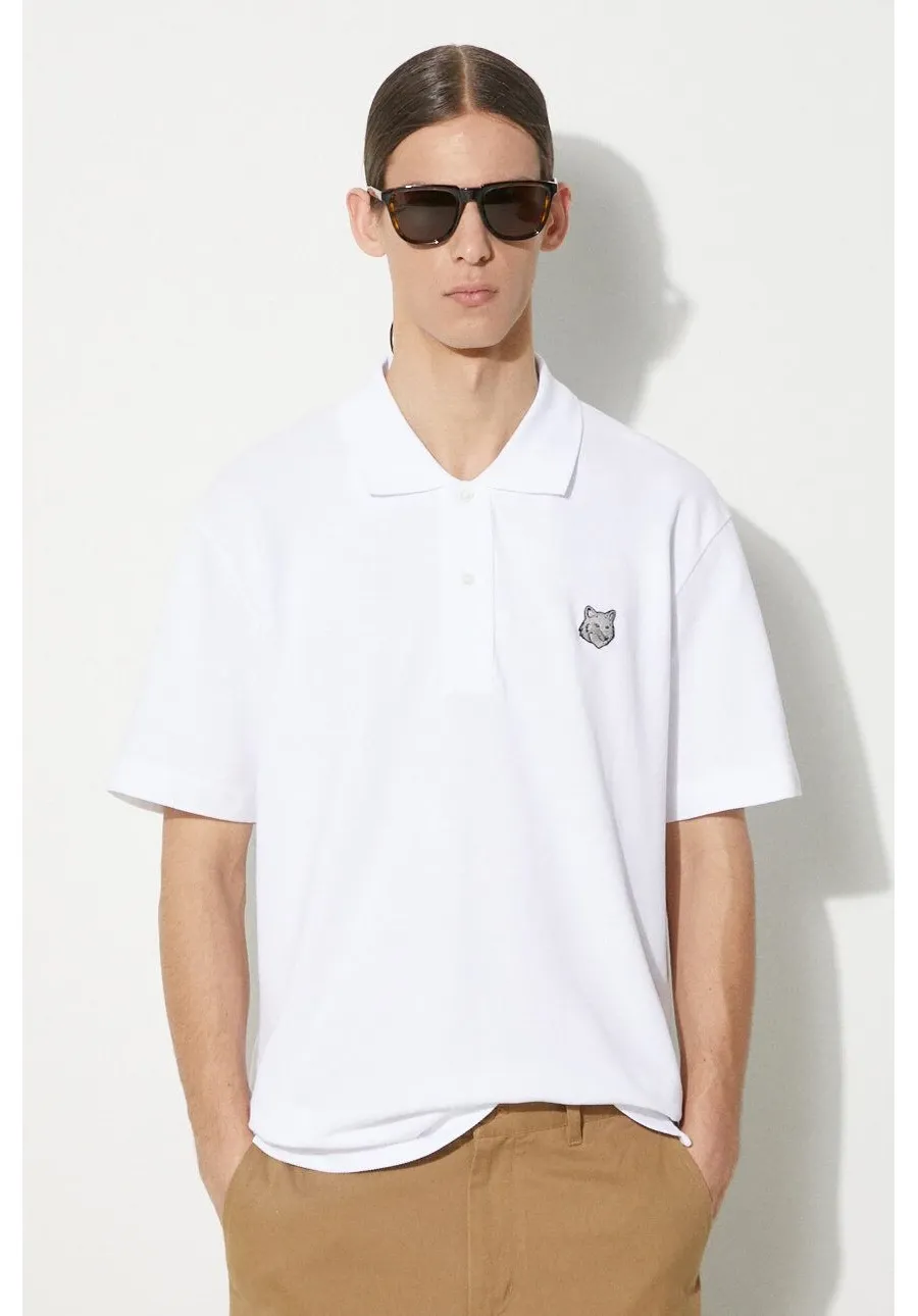 obrazek 1 Maison Kitsuné polo bawełniane Bold Fox Head Patch Comfort Polo kolor biały gładki MM00207KJ7010