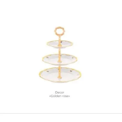 Zdjęcie 3-piętrowa patera na ciasto z porcelany
