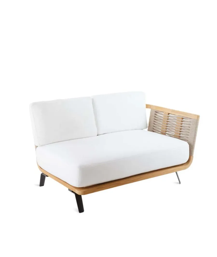 obrazek 1 Wyjątkowa sofa – moduł lewy Welcome wykonany z drewna tekowego i sznurka