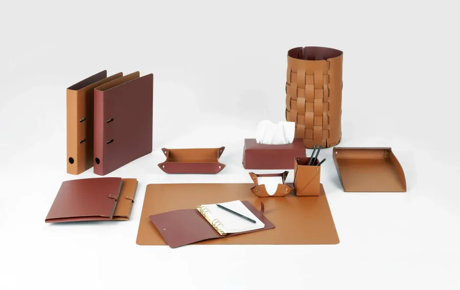 obrazek 3 Luksusowa skórzana teczka dokumentowa A4 w kolorze kremowym