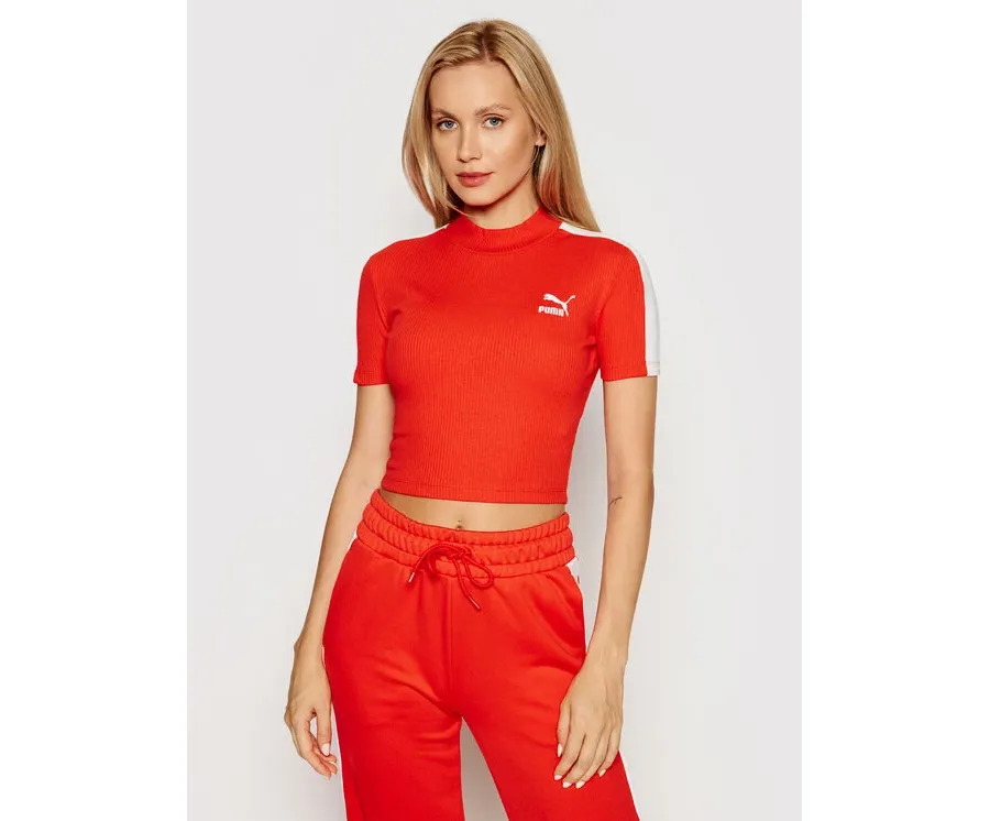 obrazek 1 Puma Bluzka Classics Mock Neck 530229 Czerwony Slim Fit