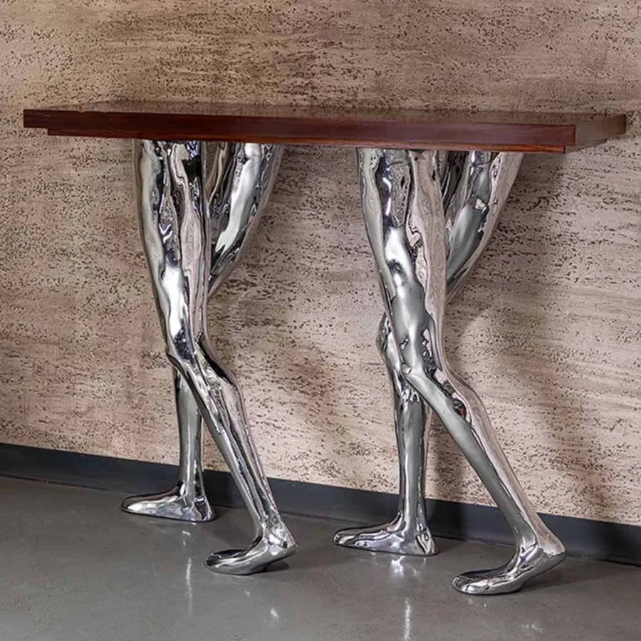 obrazek 2 LEGGY CONSOLE – rzeźbiony stolik konsolowy z drewna tekowego do wnętrz