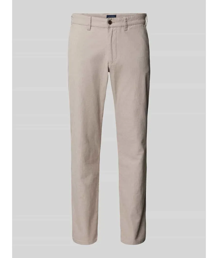 obrazek 1 Chinosy o kroju regular fit z fakturowanym wzorem