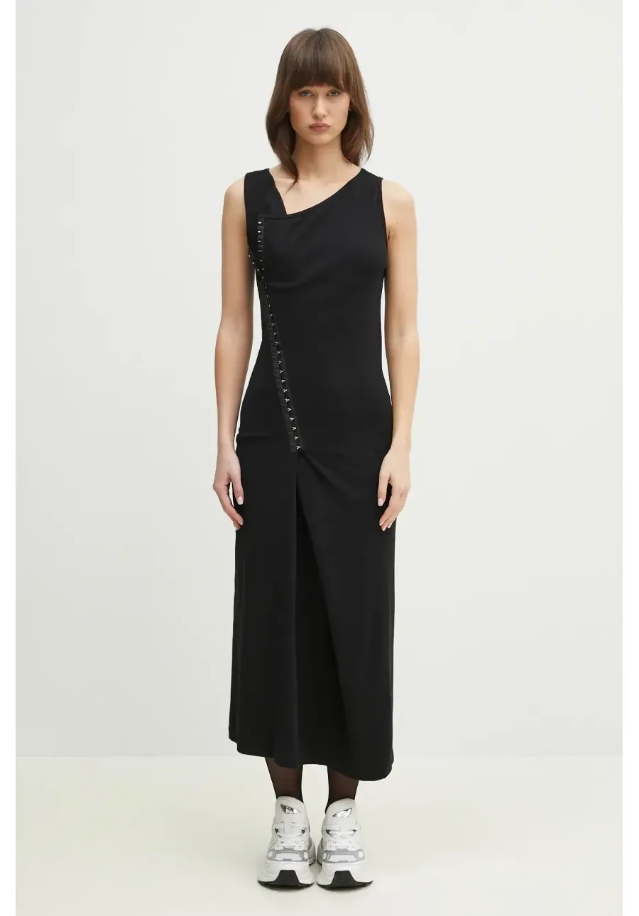 obrazek 1 MM6 Maison Margiela sukienka kolor czarny maxi dopasowana S52CT0786