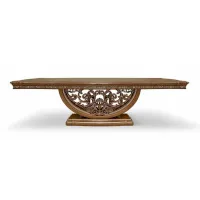 Picture Extendable antique table with carved base