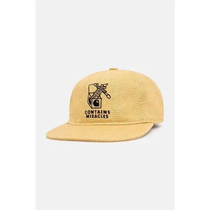 Zdjęcie Carhartt WIP czapka z daszkiem bawełniana Stamp Cap kolor beżowy z aplikacją I033625.23FXX