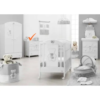 Zdjęcie Stylowa biała komoda z misiem do sypialni niemowlaka - Italbaby