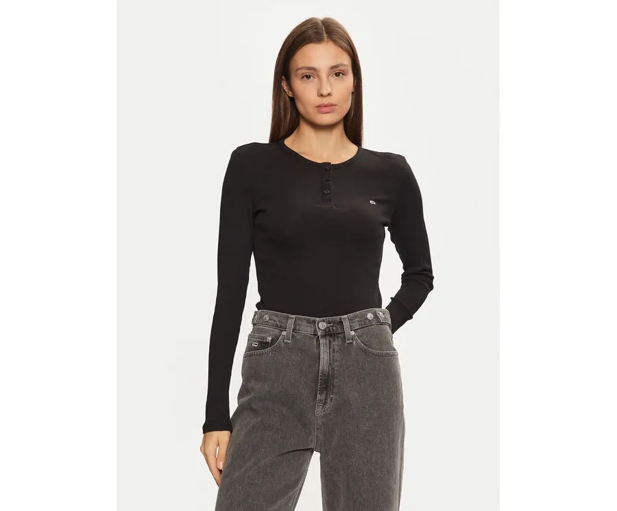 obrazek 1 Tommy Jeans Bluzka DW0DW19501 Czarny Slim Fit