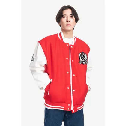 Zdjęcie Reebok Classic kurtka bomber z domieszką wełny Res V Jacket kolor czerwony HS5794-CZERWONY