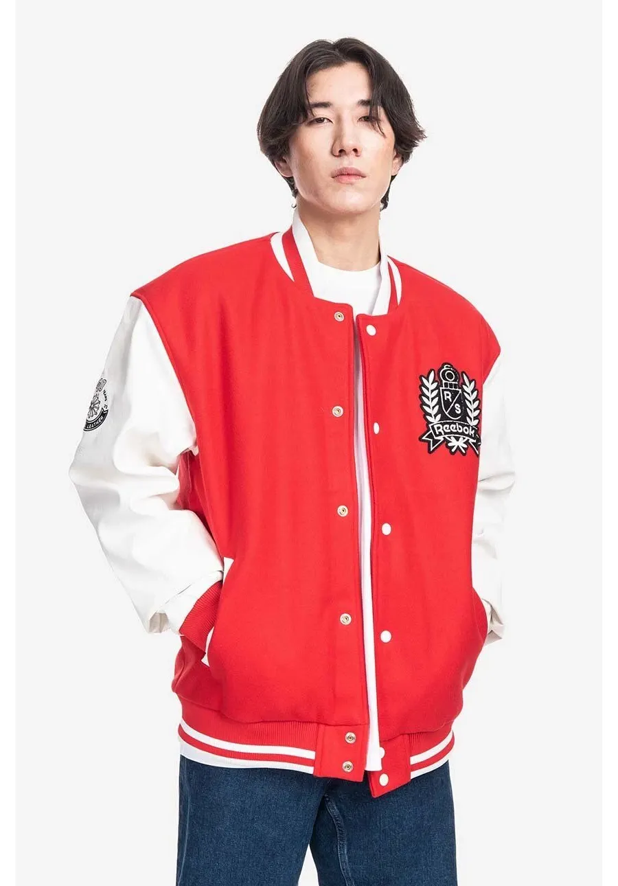 obrazek 1 Reebok Classic kurtka bomber z domieszką wełny Res V Jacket kolor czerwony HS5794-CZERWONY