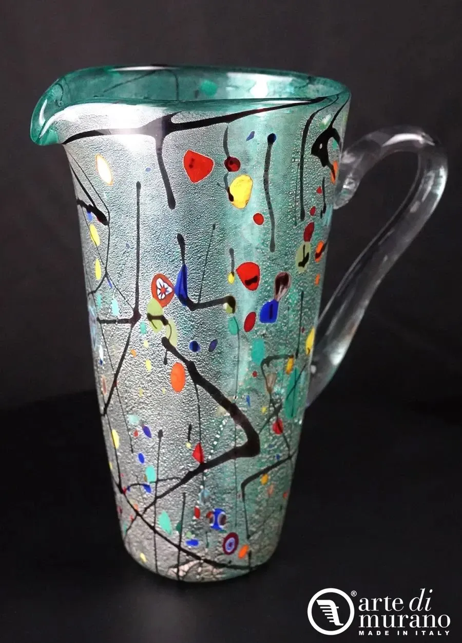 obrazek 1 Stylowy wielokolorowy dzbanek ze szkła Murano