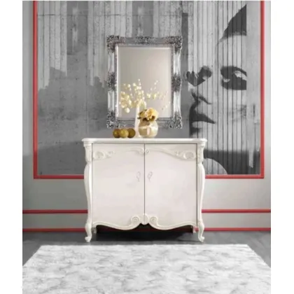 Zdjęcie Klasyczne lustro rzeźbione w kolorze srebrnym z Włoch - Casa + 39