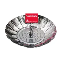 Zdjęcie Regulowany kosz do gotowania na parze wykonany ze stali nierdzewnej