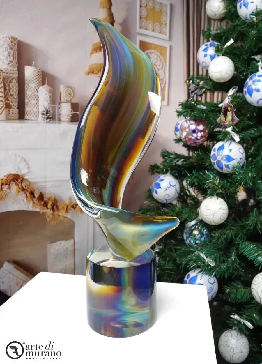 obrazek 1 Nowoczesna rzeźba z chalcedonowego szkła Murano rozmiar S