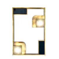 Picture Wall lamp with decorative element in glazed ceramics H.58xL.40xP.6 cm