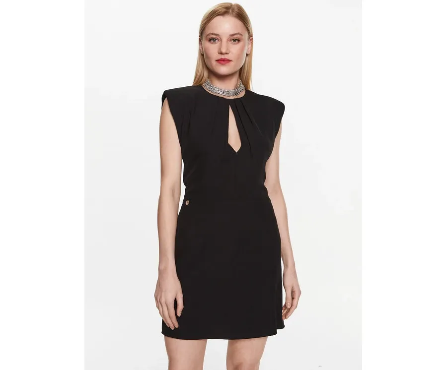 obrazek 1 Kontatto Sukienka koktajlowa NO1006 Czarny Slim Fit