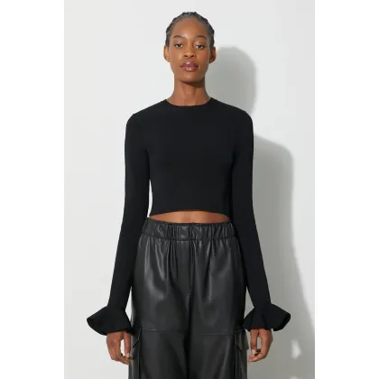 Zdjęcie JW Anderson sweter damski kolor czarny lekki KW0949.YN0219