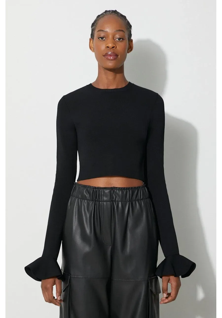 obrazek 1 JW Anderson sweter damski kolor czarny lekki KW0949.YN0219