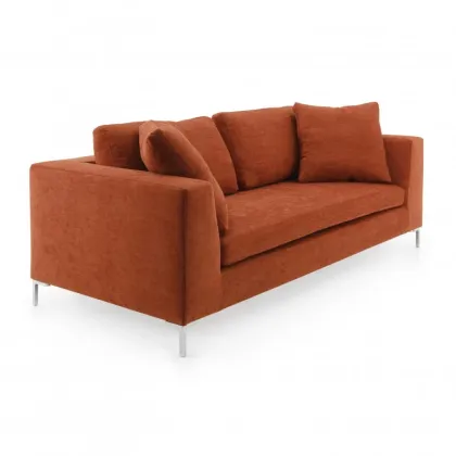 Zdjęcie Pomarańczowa wygodna sofa 3-osobowa w stylu nowoczesnyn - Sevensedie