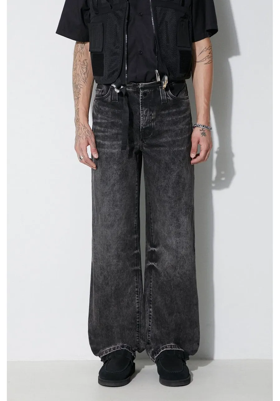 obrazek 1 032C jeansy wide leg męskie kolor czarny FW23.W.3011
