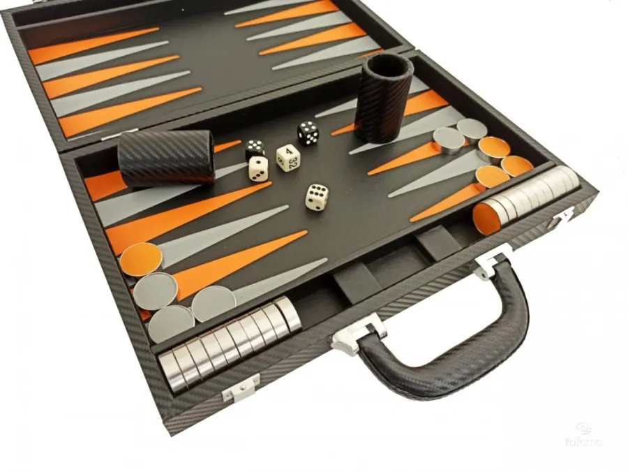 obrazek 4 Stylowy zestaw do gry w Backgammon, Tryktrak - walizka ze sztucznej skóry