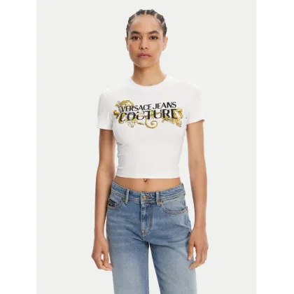 Zdjęcie Versace Jeans Couture T-Shirt 78HAHC05 Biały Slim Fit