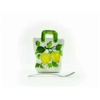 Zdjęcie Ładny ceramiczny pojemnik na sztućce, serwetki w stylu wiejskim - Le Ceramiche