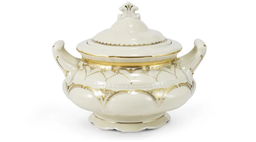 obrazek 2 Stylowa 25-częściowa zastawa obiadowa z porcelany z kolekcji Ivory wedding sonata – Leander