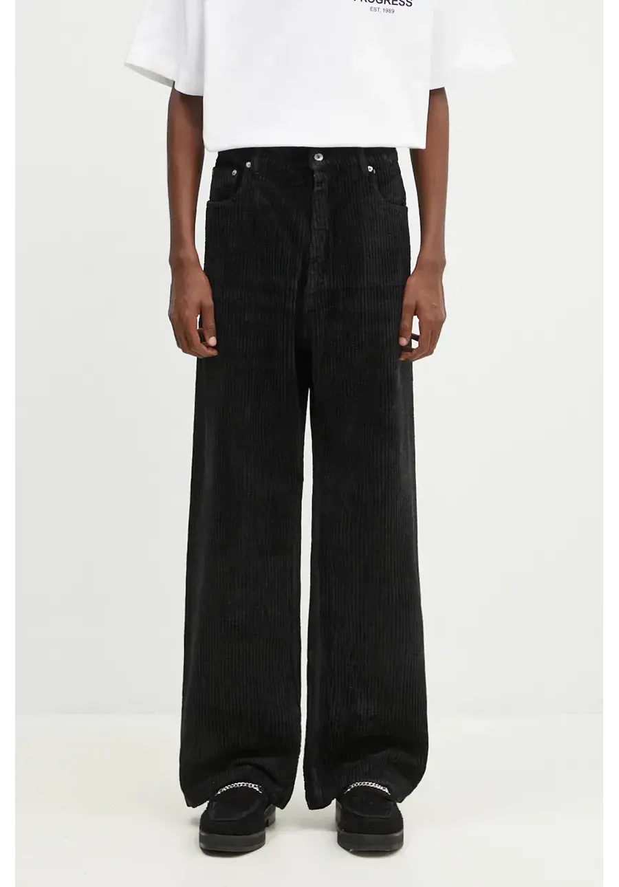 obrazek 1 Rick Owens spodnie sztruksowe Geth Jeans kolor czarny proste DU02D2351.HCF