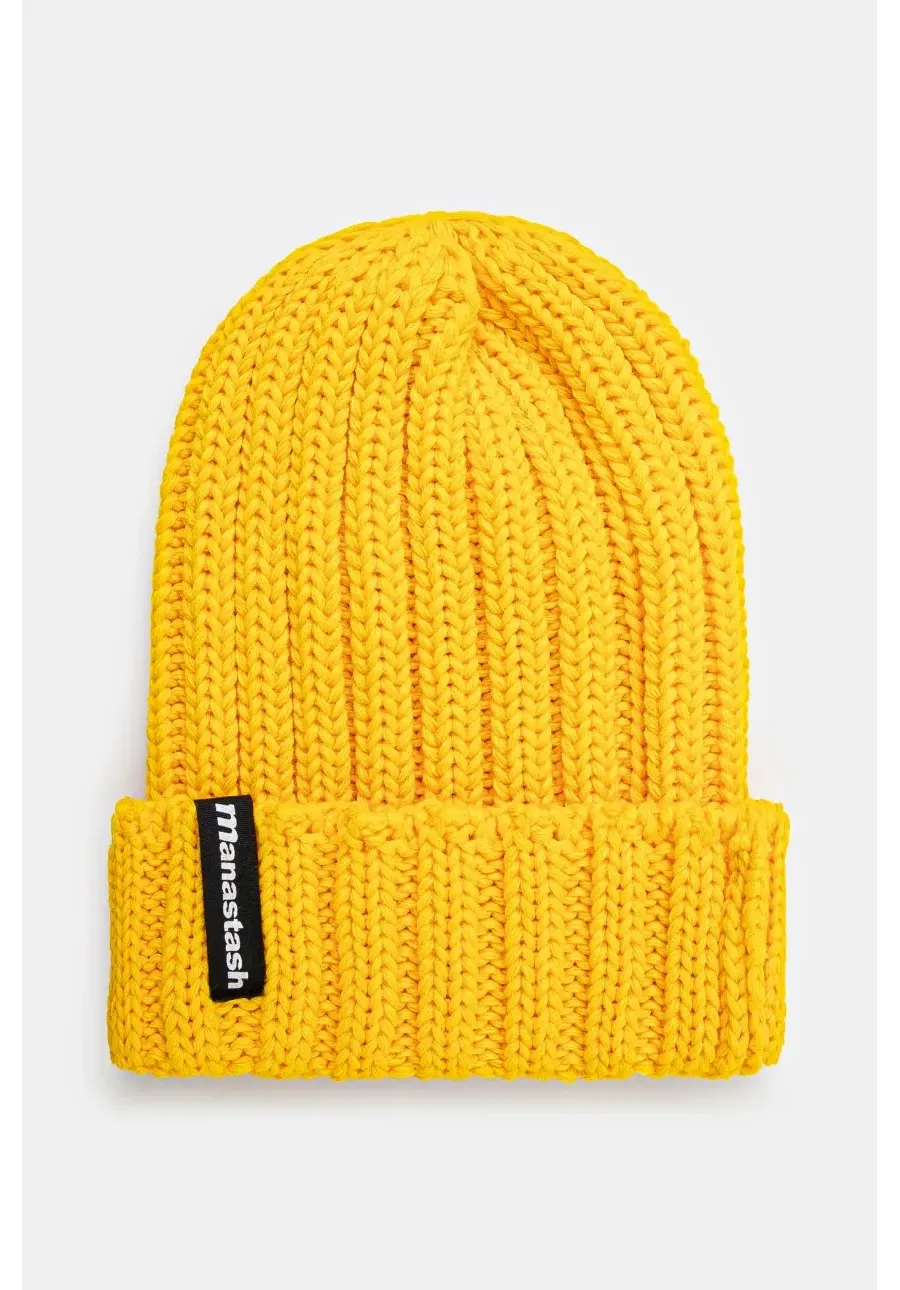 obrazek 1 Manastash czapka 90''S Logo Beanie Ii kolor żółty z grubej dzianiny 7923974005