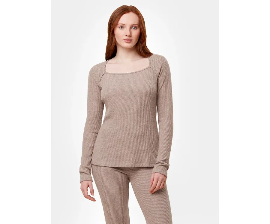 obrazek 1 Triumph Koszulka piżamowa Thermal MyWear Top LSL 10216551 Beżowy Regular Fit