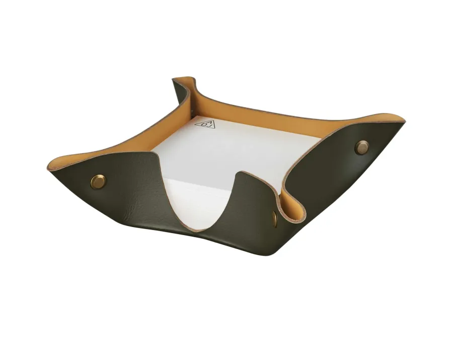 obrazek 2 Stylowy oliwkowy pojemnik na karteczki 10х10хH4 cm