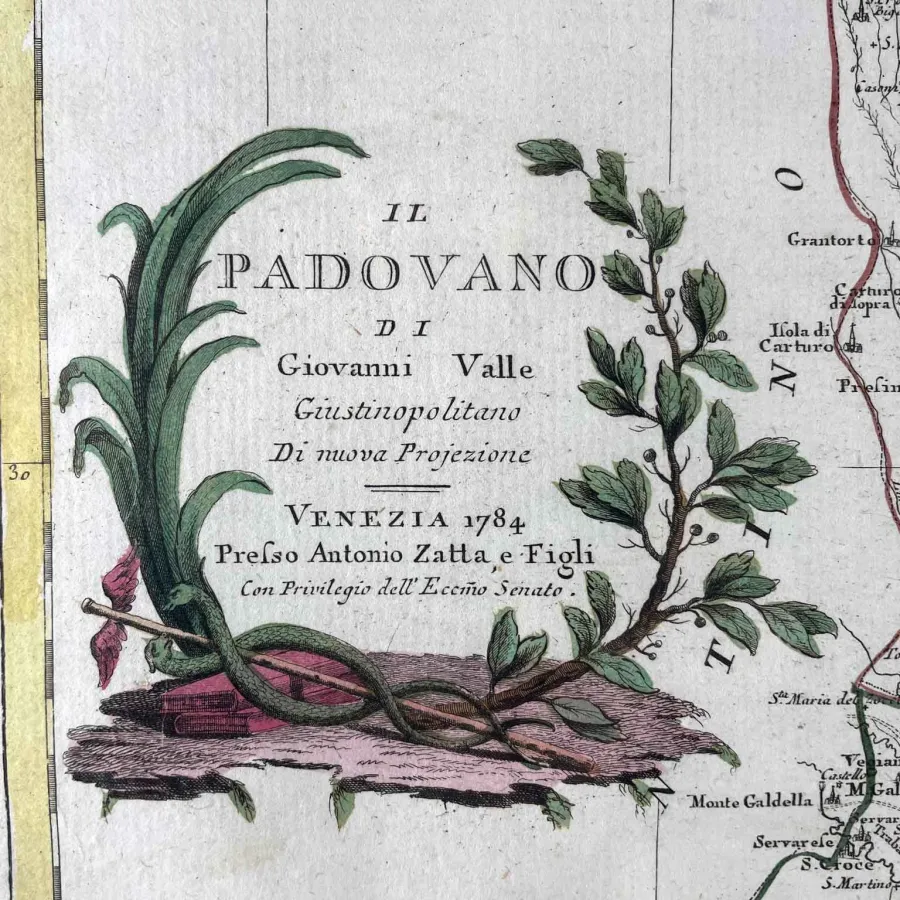 obrazek 3 Starożytna mapa Padwy autorstwa Giovanniego Valle Giustinopolitano z XVIII wieku
