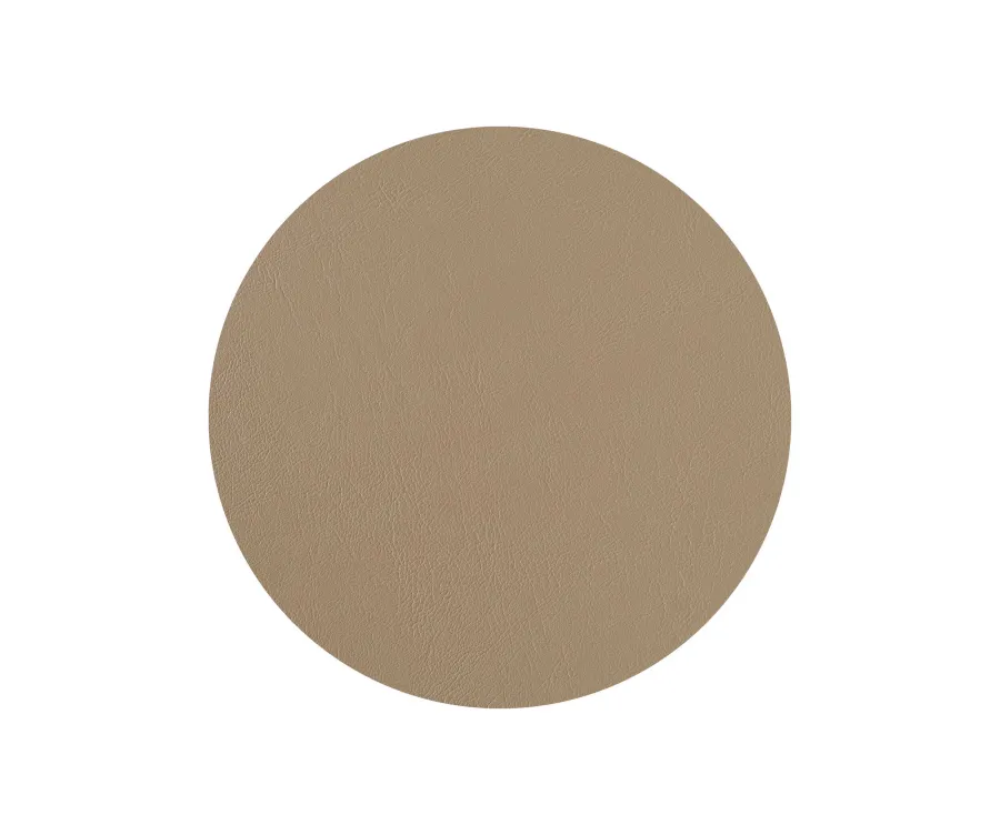 obrazek 2 Stylowa podkładka na stół Ø40 cm z naturalnej skóry w kolorze cappuccino i czekoladowym