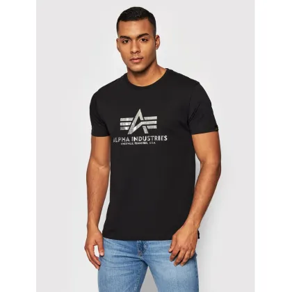 Zdjęcie Alpha Industries T-Shirt Basic Foll Print 100501FP Czarny Regular Fit