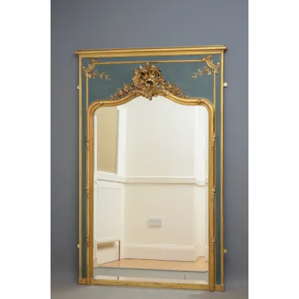 Zdjęcie XIX-wieczne eleganckie lustro stojące lub wiszące w stylu francuskim - antyk