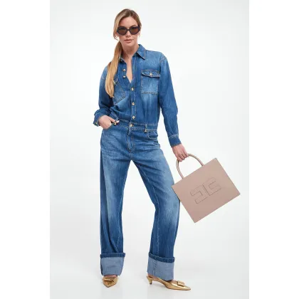 Zdjęcie Kombinezon damski jeansowy ELISABETTA FRANCHI Elisabetta Franchi